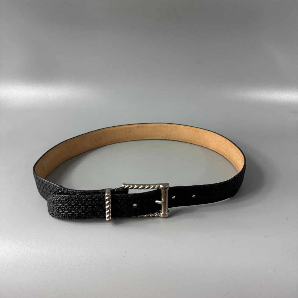 Tulliani Made in USA Black Leather Belt, Size M